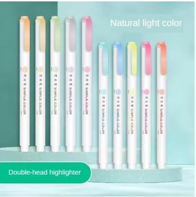 5 uds. Marcadores Pastel Colores Doble Punta Fluorescente Gancho Bolígrafo Marcador de Color Marcadores Lindos para Diario Papelería Japonesa