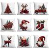 New Christmas Pillowcase Red Plaid Creative Print Home Living Room Sofa Pillowcase