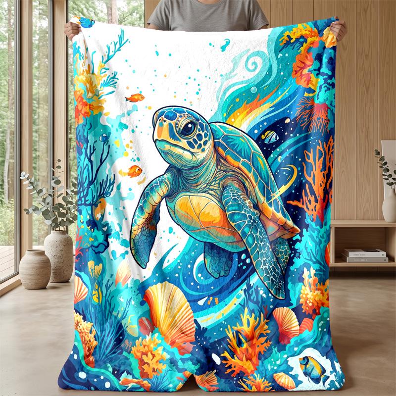 Oceanic Adventure Theme blanket Lightweight Warm Flannel Blanket Decorative Throw Blanket for Home Decoration