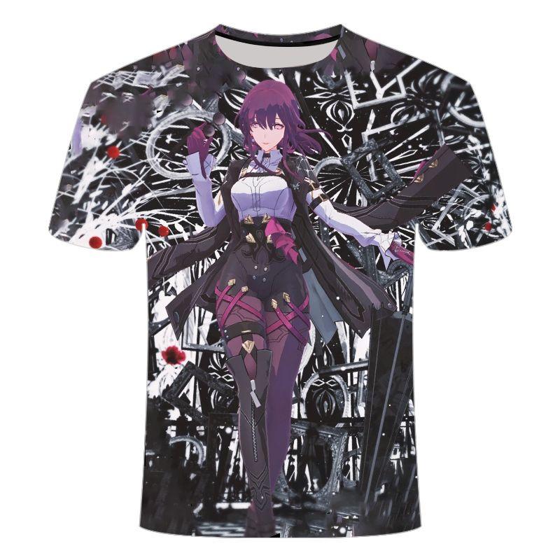 2024 Summer New 3D Printed Short Sleeve Personalized Trend Collapse Star Dome Series Men's and Women's Round Neck T-shirts