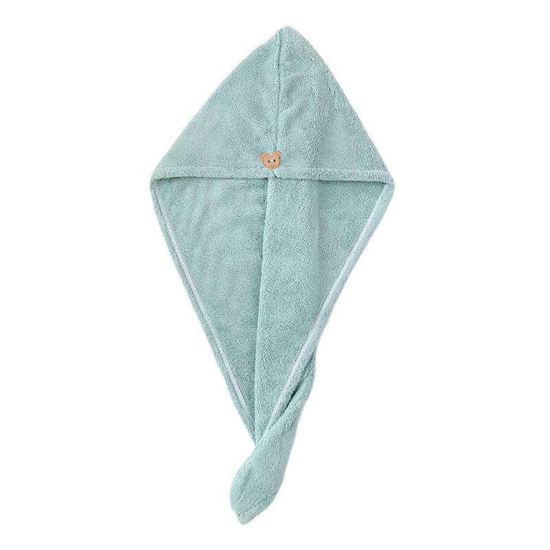Thickened coral fleece plain shower cap dry hair cap schoolgirl quick-drying soft long code packet of the released version headscarf