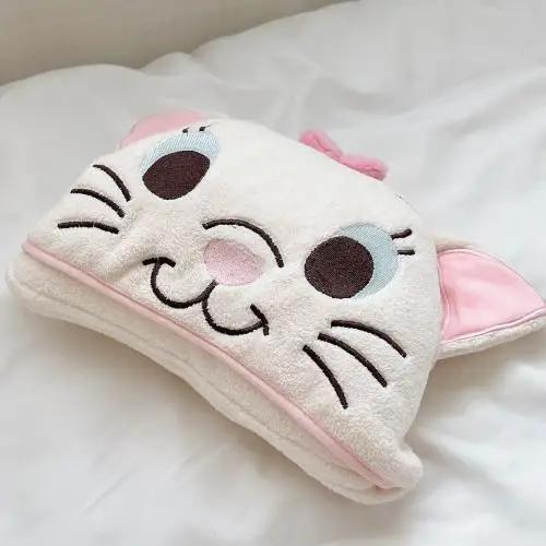 Cute Baby Hooded Bath Towel for Children Super Soft Absorbent Bathrobe Cartoon Blanket Quickdry Sleepwear for Infant Newborn белый