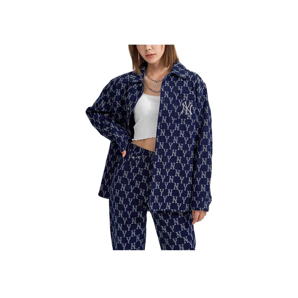 New MLB New York Yankees FW22 Denim Jacket Unisex Blue 3ADRM0224-50NYD