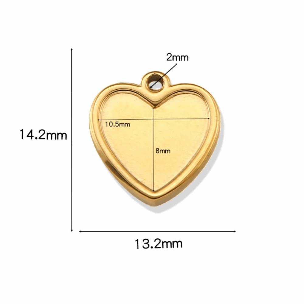 5Pcs Stainless Steel Cabochon Pendant Base Irregular DIY Charm Pendant Trays Heart Shape Blank Cabochon Base