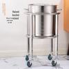 HPMILY 55cm Commercial Mobile Stainless Steel Bucket Stand