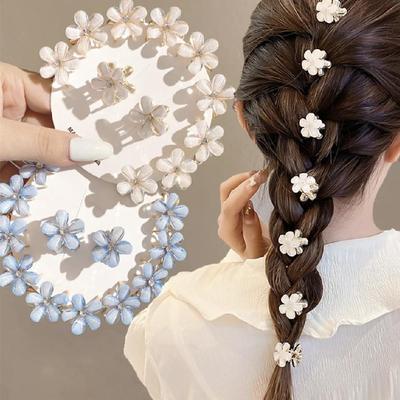 4PCS Set Women Girl Mini Hair Claws Flower Alloy Cute Hairpin Kids Sweet Hair Accessories Spring Clip