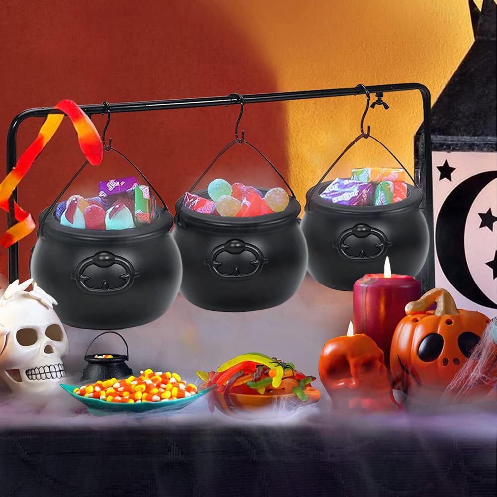 High Halloween Decorations Witch Bucket Witch Cauldron Decoration Prop Spooky Halloween Table Centerpiece Candy Holder for Irish
