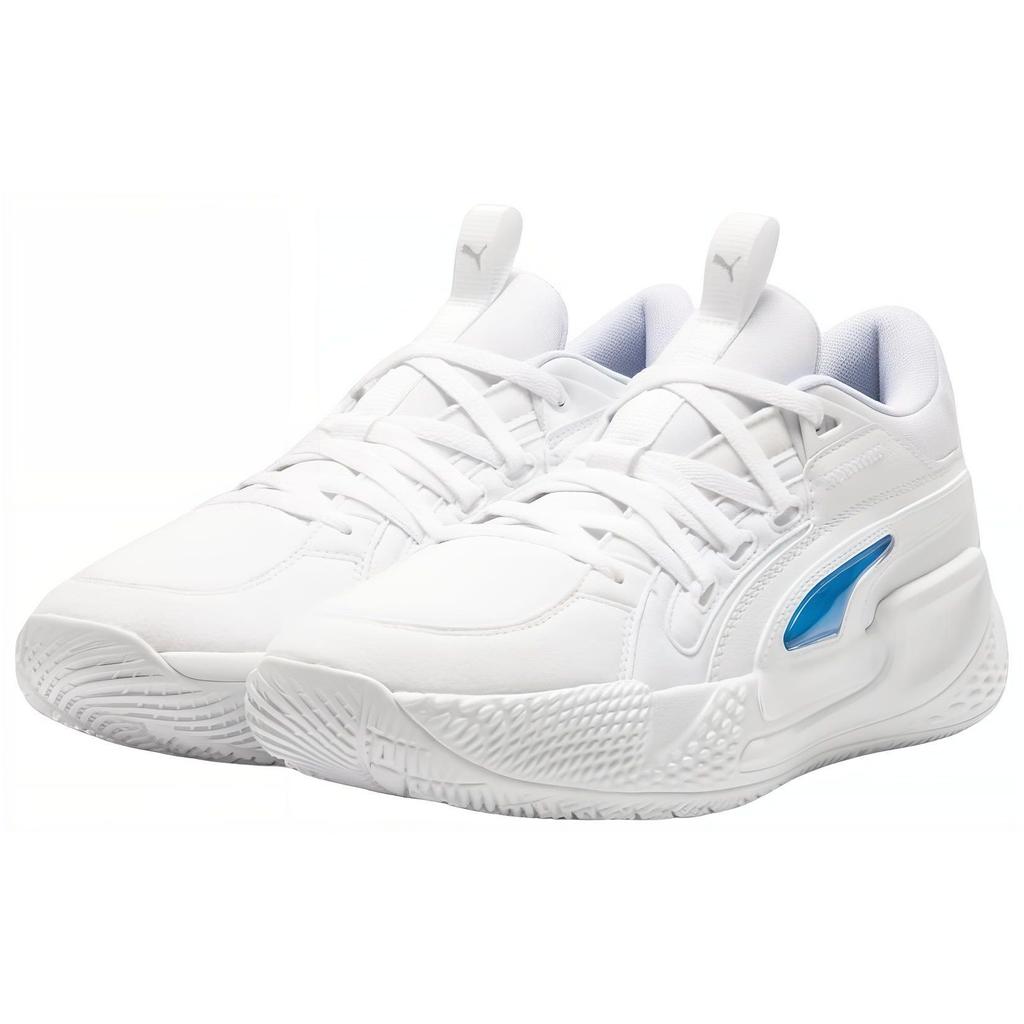 Puma Court Rider Fashion Versatile Non-Slip Durable Breathable Low-Top Basketball Shoes Men Sneaker White Blue 378051-03