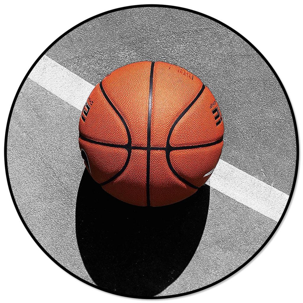Living Room Bedroom Floor Mats Kids Room Area Rug Basketball Ball Retro Striped Print Round Rug