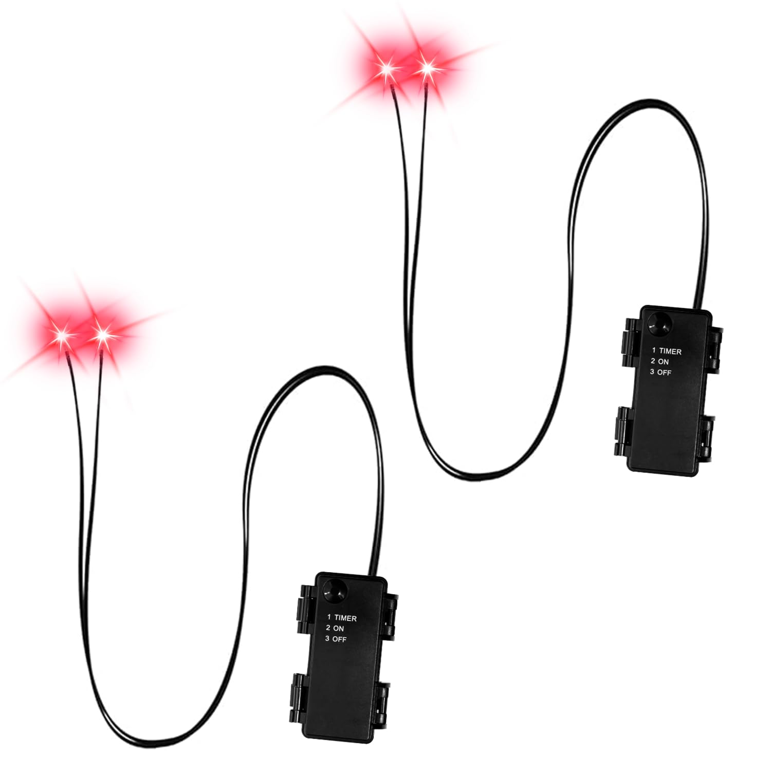 

2pcs Halloween Led Glowing Eyes with Timer Light Up Skeleton Eyes Horror DIY Eyes for Masks Pumpkins Tombstones and Props красный