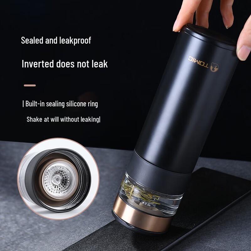 TOMIC Ceramic Lined Tea Infuser Thermos Bottle