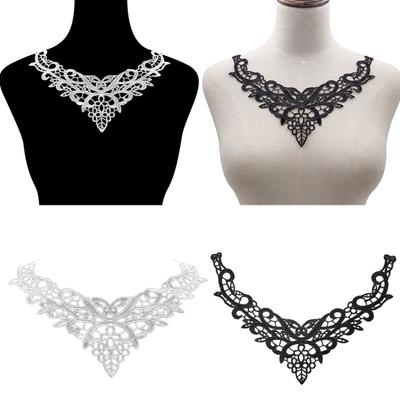 Embroidered Lace Collar V-Neck Butterfly Applique Women Embroidery Lace Neckline for Dress Gown