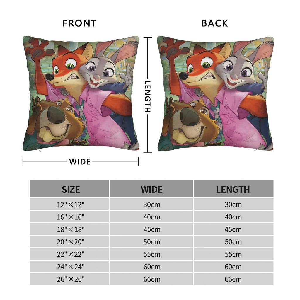 Zootopia 2 Copricuscino per Cuscino da Divano in Poliestere, Commedia Animata, Federa Originale per Cuscino, Decorazione per la Casa
