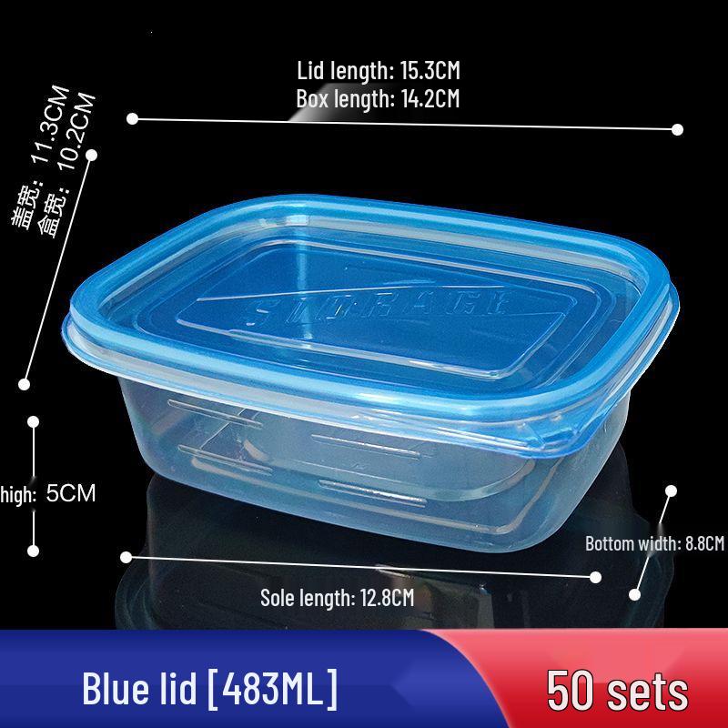 280ml Transparent Rectangular Plastic Bento Lunch Box with Lid - Disposable Fresh-Keeping Container for Fruit Salad