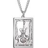 Tarot Stainless Steel Necklace Men'S Hip Hop Personality Retro Square Pendant Sweater Necklace