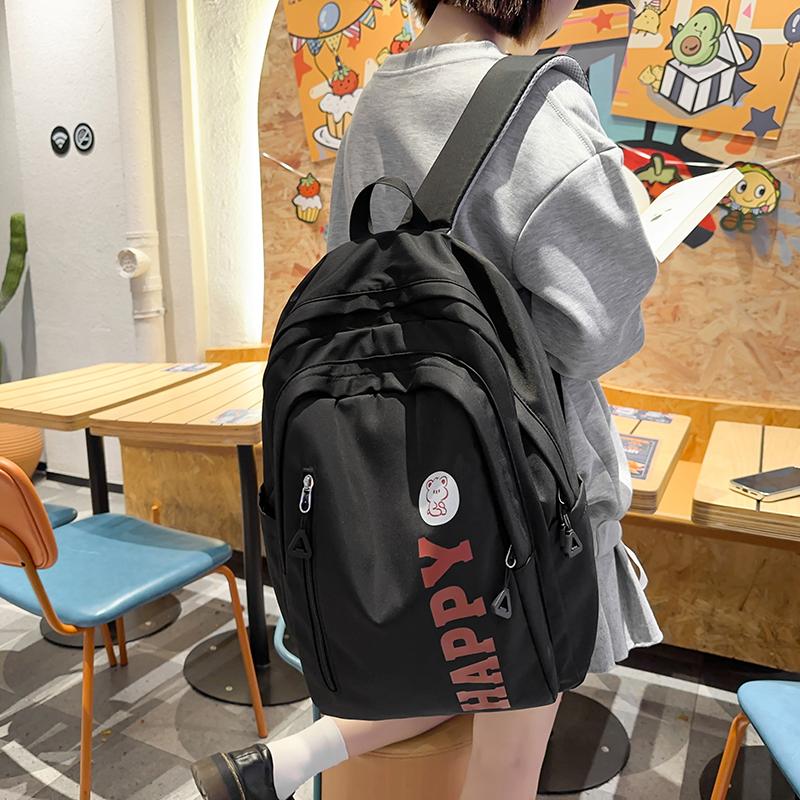 College Style Backpack Large Capacity Letter Printed Backpack Campus Student School Bag