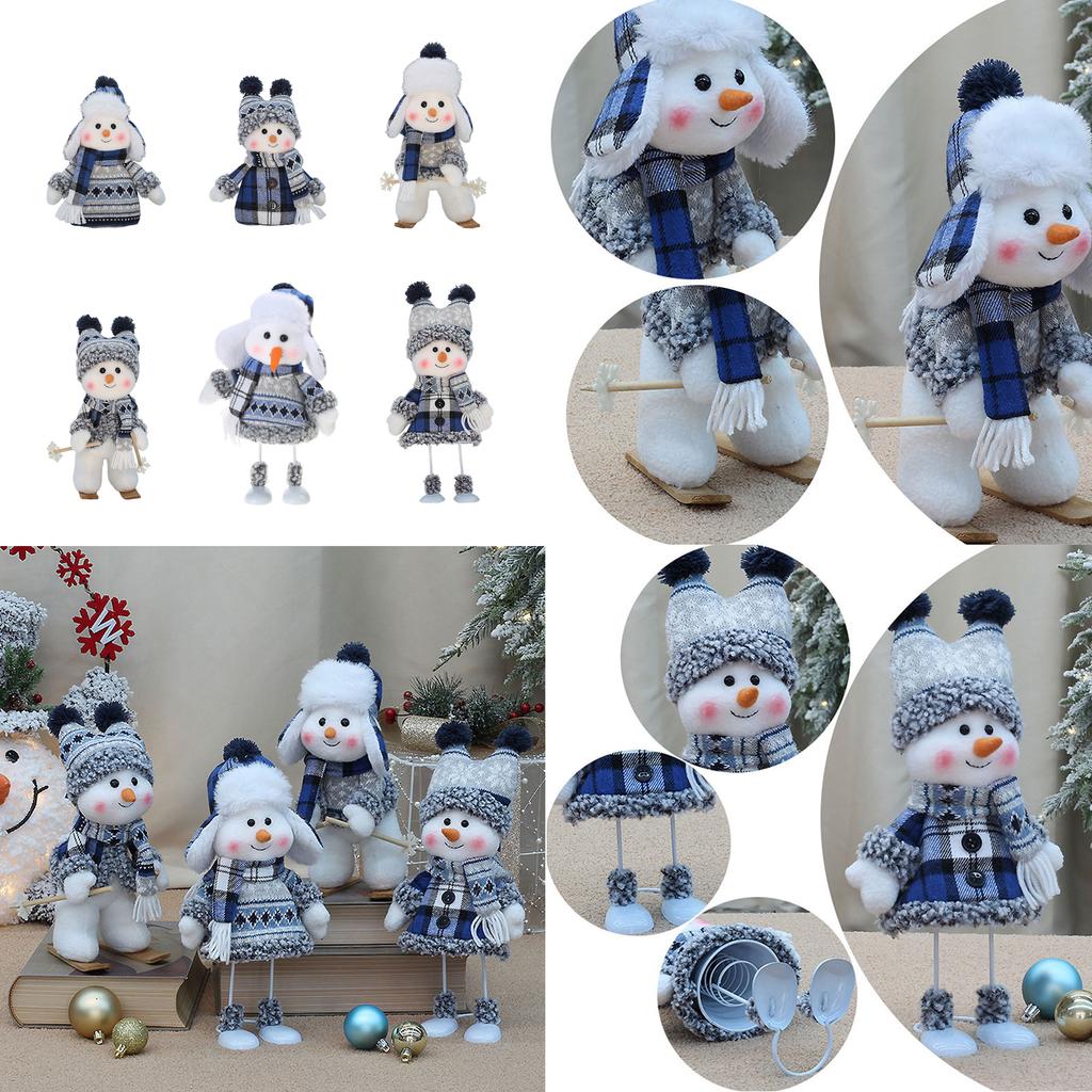 2024 New Christmas Decorations Blue Series Snowman Christmas Doll Gift Craft Home Decor 2024 Happy New Year