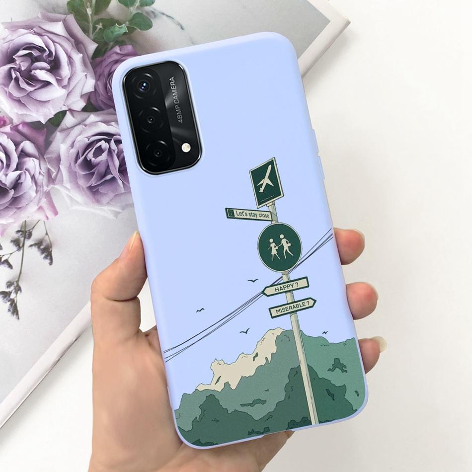 Für OPPO A93 5G Hülle Oppo A74 5G CPH2197 CPH2263 Modisches Mond Design Weiches Silikon Schutzhülle Handyhüllen
