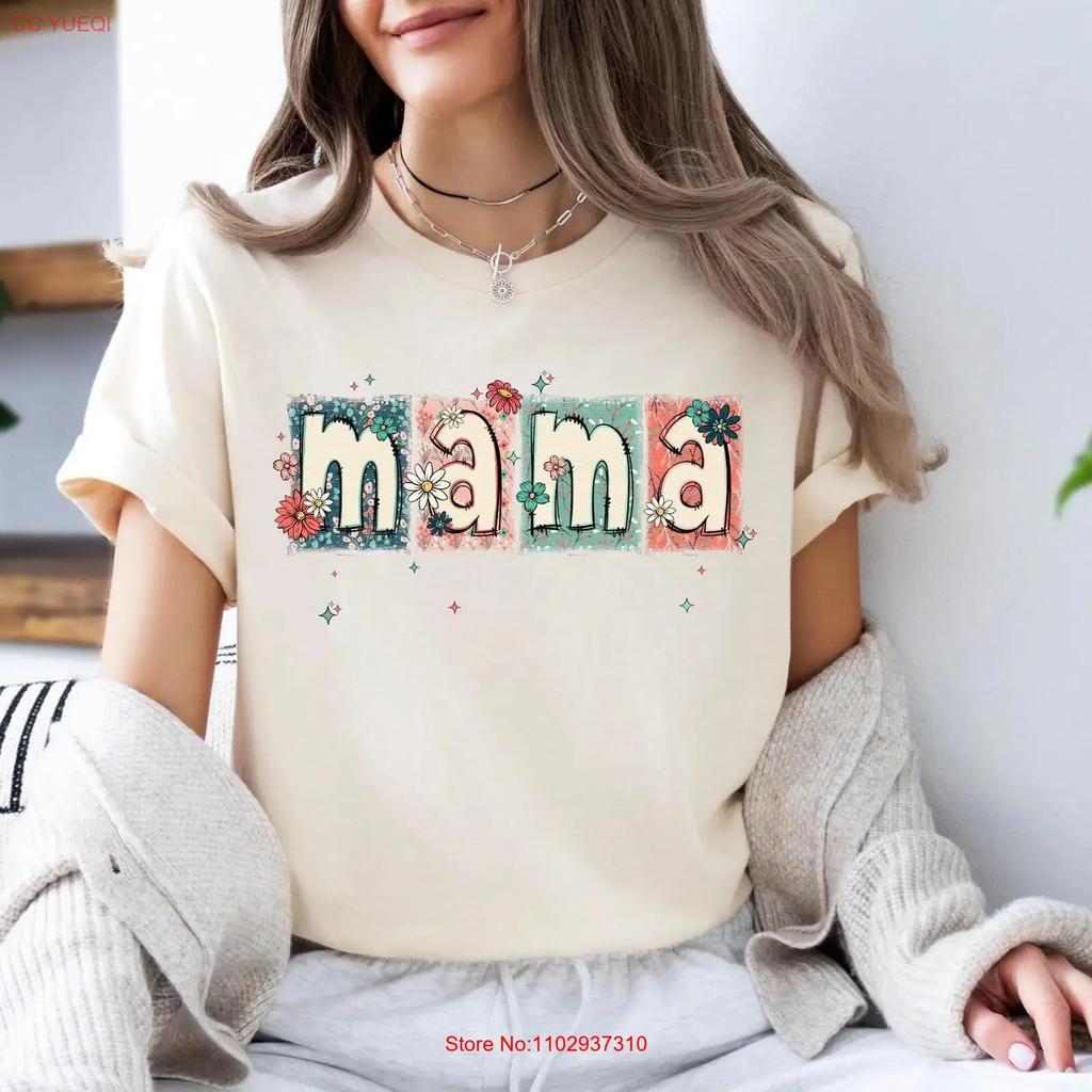Vintage Mama T Shirt Floral Boho Mothers Day Mom Mothers New Life Vintage Top For Everyday Wear Streetwear Comfortable