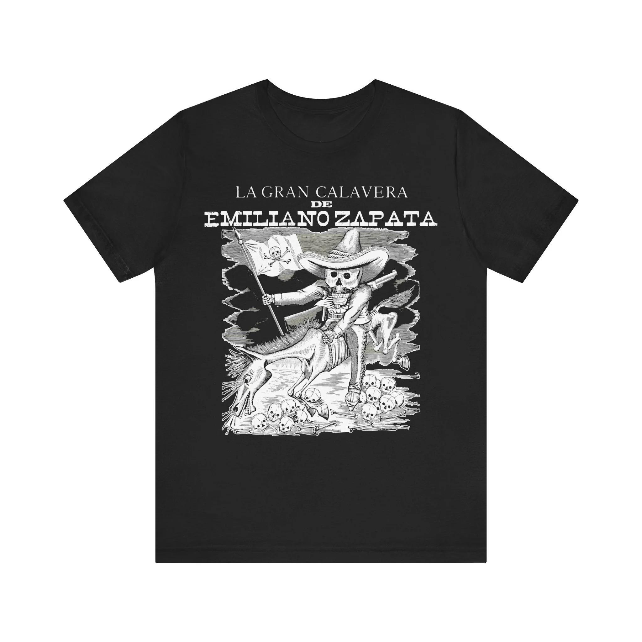 Calavera de Emiliano Zapata Jose Guadalupe Posada Shirt Mexican Heritage T-shirt Vintage Hispanic Folk Art Short Sleeve Tee 4XL