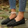 Women's French pointy head checkered flat shoes fashionable versatile commuting outdoor home temperament single shoes Le Fu shoes