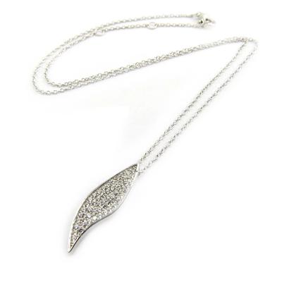 [L7237] - White 'Sissi' Silver Necklace