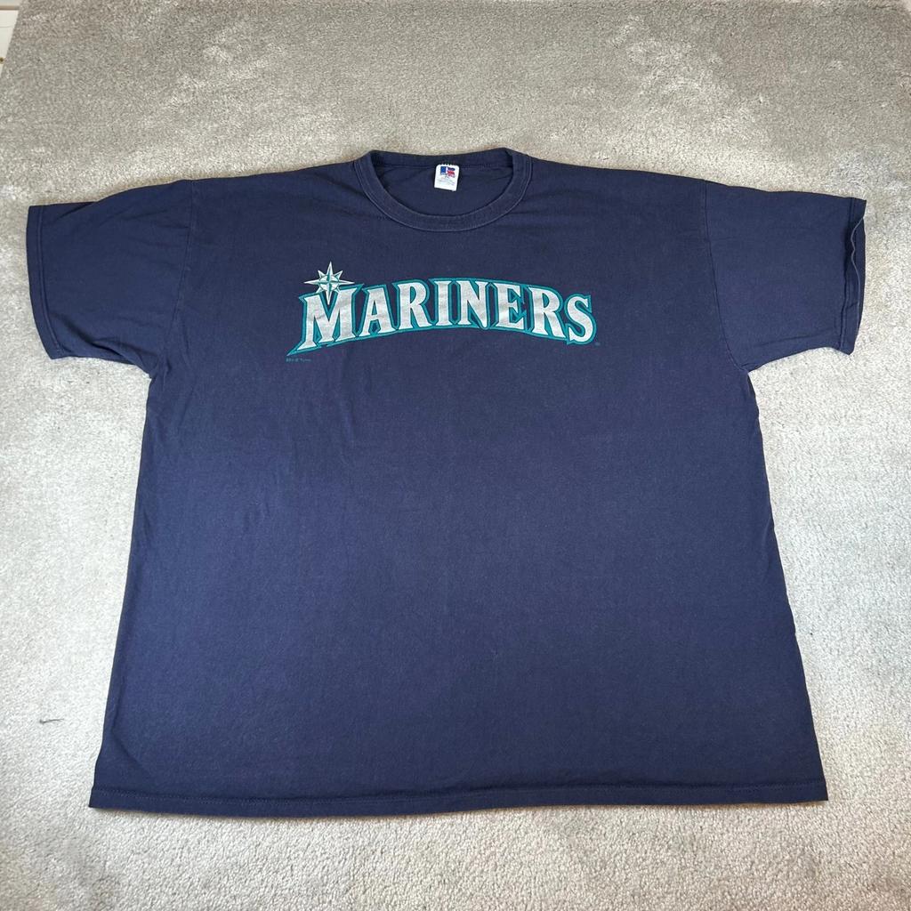 Vintage 1996 Russell Athletic Seattle Mariners T-shirt Mens XXL Navy Blue MLB