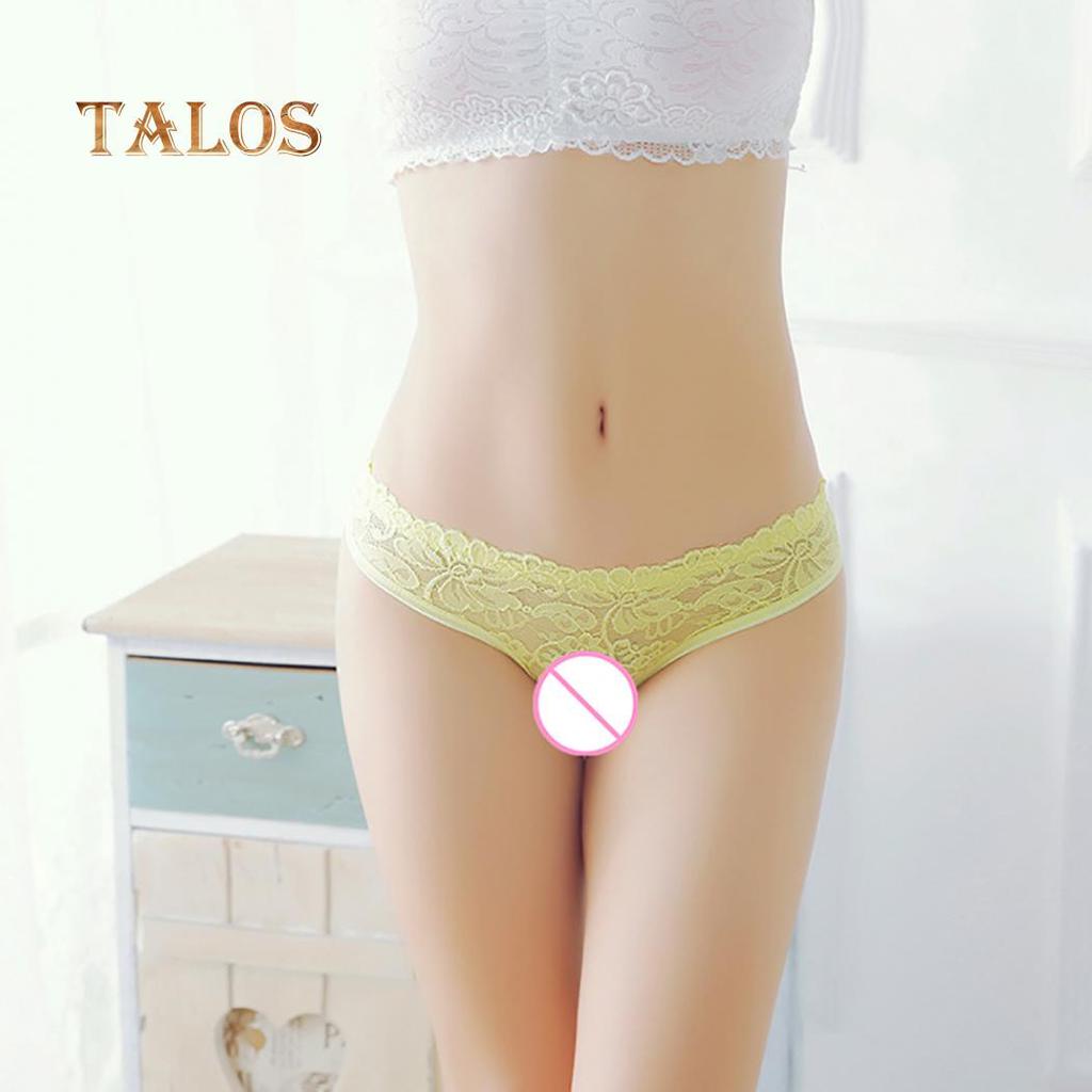 Sexy See-through Floral Lace G-String Women's Underwear Panties Solid Color Thong Comfortable