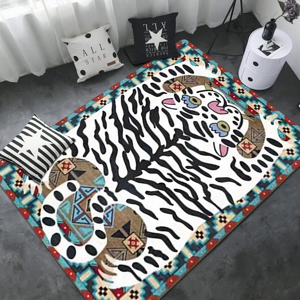 Tiger Flur Teppich Retro Mehrfachauswahl Wohnzimmer Küche Teppich Rutschfest Willkommensteppich