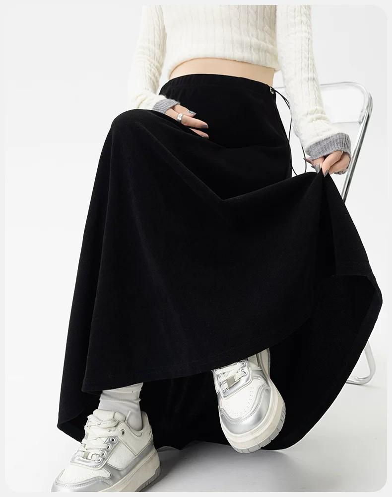 Maternity A-line Pleated Skirt - Spring/Autumn Style, Long Skirt for Short Stature, 2026 Collection