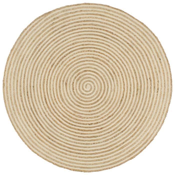 Tapis - vidaXL - Jute - Design de spirale - 120 cm - Fait à la main - Moderne