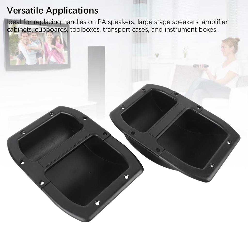 2PCS Speaker Cabinet Handles ABS Aluminum Rubber Speaker Carry Grasp Replacement Handle for PA DJ