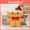Adorable Gingerbread Man Plush Toy Cozy Cushion Soft Gift For Christmas Decoration