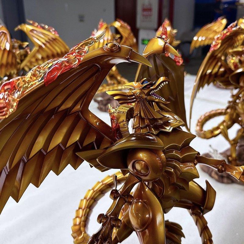 Yu-Gi-Oh Duel Monsters Anime Desktop Ornament Statue Winged Dragon Three Illusory Gods Collectible Figure Them Model Gift Poseable Articulated Scale