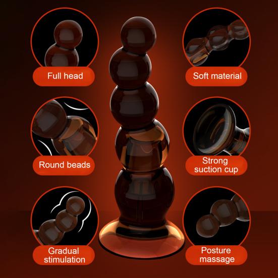 Anal Vibrator Gradual Bead Design Dual-Use Compatibility Anal Butt Stopper Vaginal Vibrator Couple Pleasure Toy