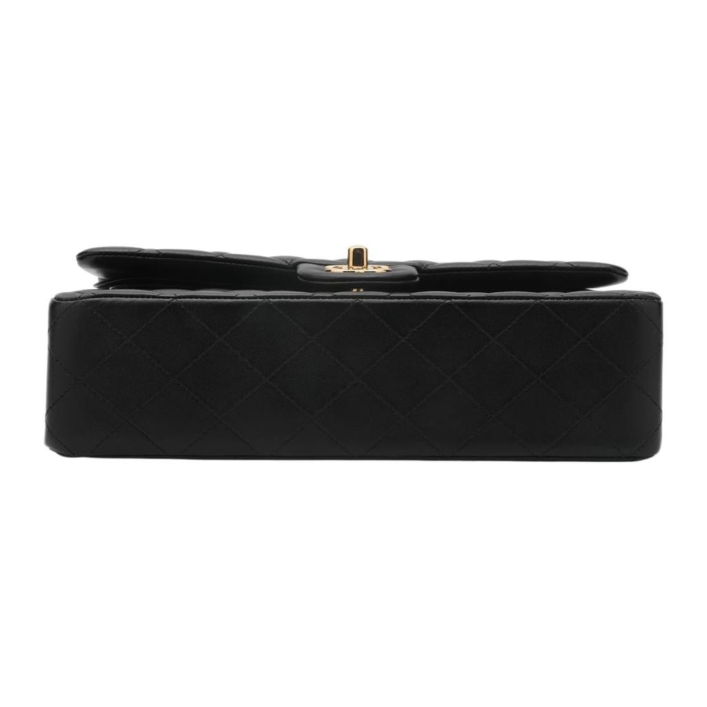 Chanel Classic Flap CF Lambskin And Gold Metal Flap Bag, Crossbody Bag, Shoulder Bag Women's Black A01112-Y01295-94305