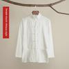 Men's Long-Sleeve Cotton-Linen Tang Suit: Zen Meditation Kung Fu Shirt
