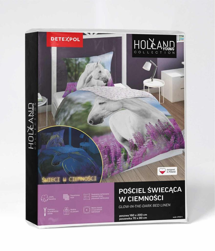 Fluorescent Cotton Bedding 160x200cm Horse