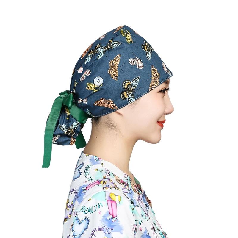 1PC Cap Fashion Elastic Cap Medical Equipment Surgical Hat Sweatband Printed Cotton Scrub Hat Multiple Options Available