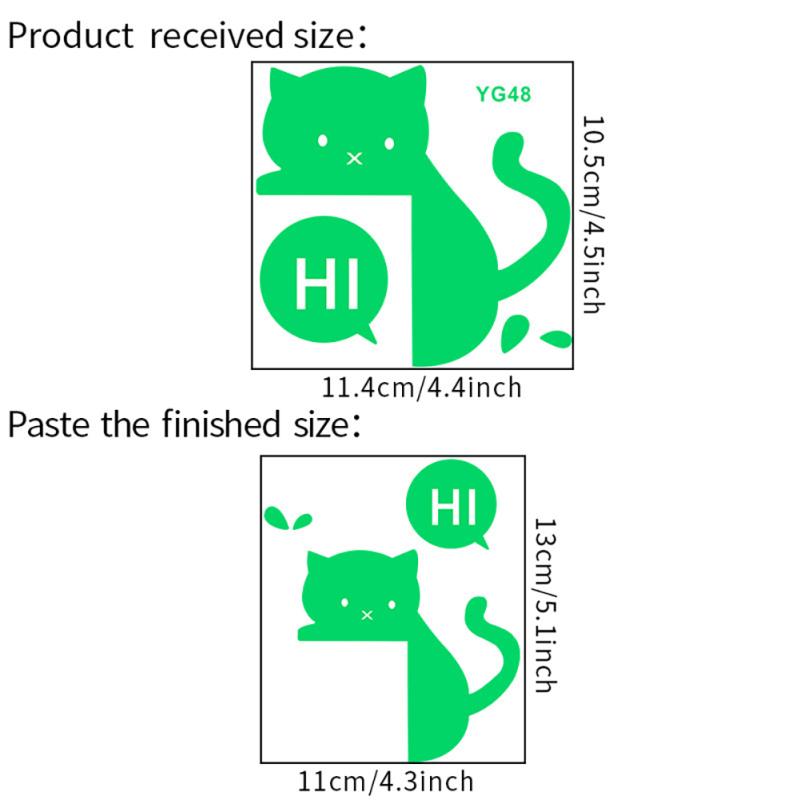 Luminous Switch Stickers Cartoon Hi Cat Wall Stickers Glow In The Dark For Children Room Living Room