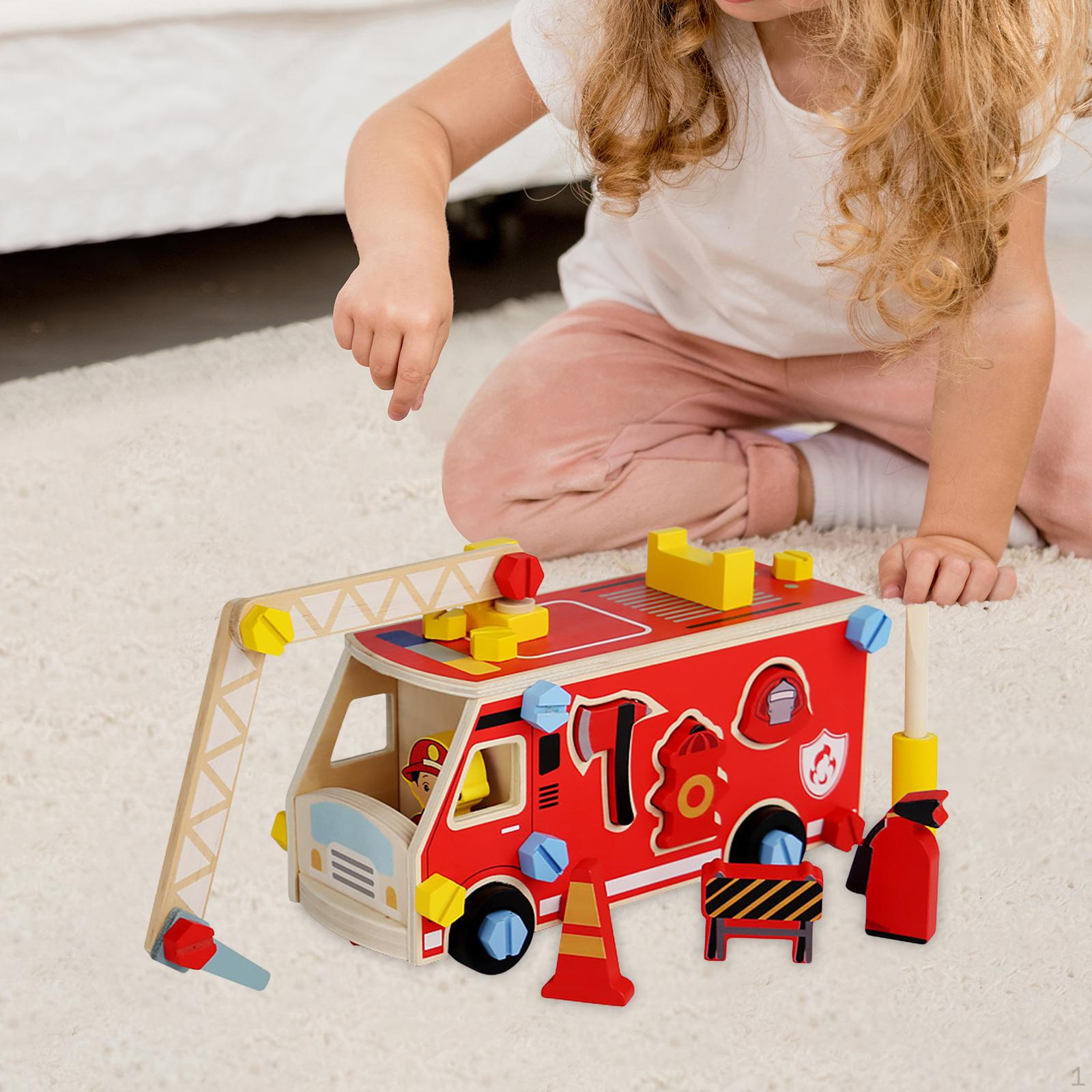 

Children s Building Set with Nuts And Bolts, Wooden Toy Car Construction Garbage truck