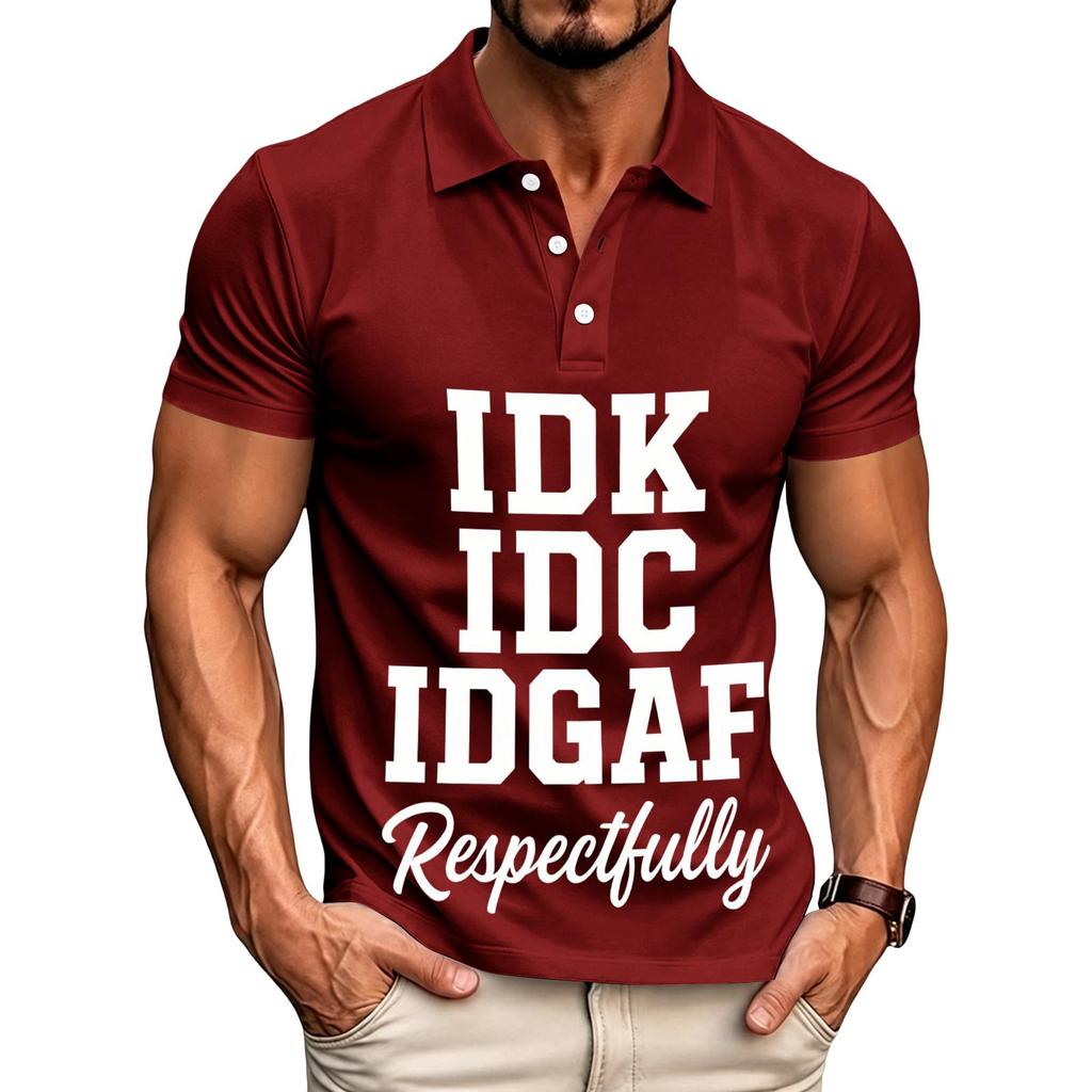 Men's Casual Letter Print Short Sleeve T-Shirt