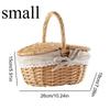 Wicker Picnic Basket with Lid Handheld Woven Basket Portable Storage Hamper for Fruits Snacks and Sweets for Outdoor Home Picnic