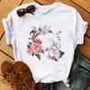 Camiseta De Arte Esttica Feminina De Flores De Caveira Roupas Punk Rock Camiseta Estampada Com Cavaleiro Roupas Fitness Vero 2020