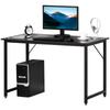 Computer Desk Writing Table Home Office Work Study W/ Metal Frame Melamine MDF Adjustable Feet Stable Black