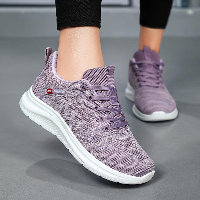 Women's shoes casual shoes, a pair of hair shoes, women's spring new mesh shoes, versatile single shoes, flying woven breathable running shoes