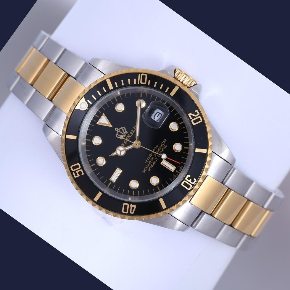 Top Markenuhr Herren Sportuhren Drehbare Lünette GMT Saphirglas Datum Edelstahl Quarzuhren