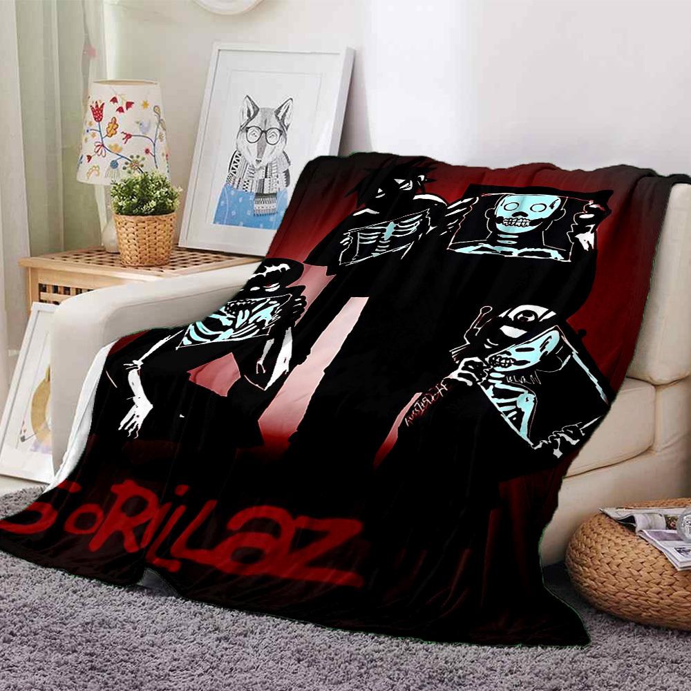 

1pc Gorillaz Cartoon Throw Blanket Soft Flannel, Cozy All Season Polyester Perfect for Home, Office 80cmx120cm