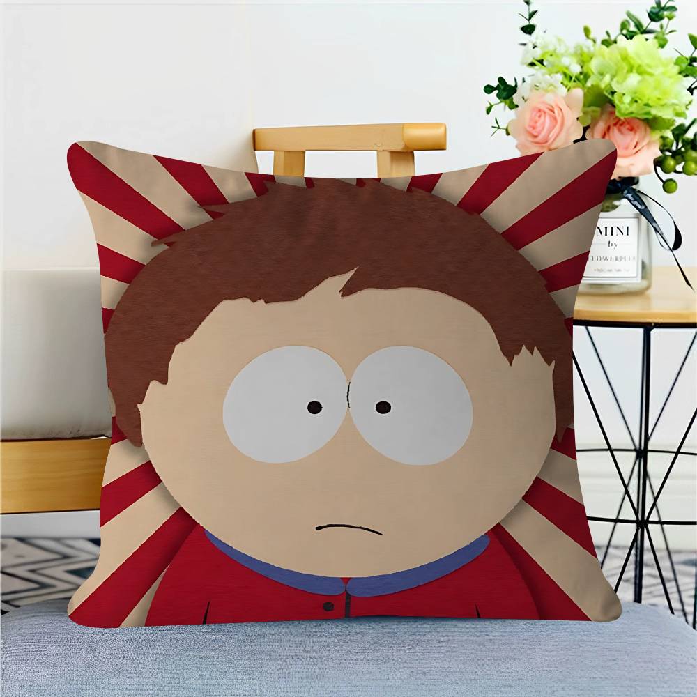 Cartoon S-South-Park Pillow Covers Cartoon Sofa Decorative Home Double-sided Printing Short Plush Cute Cushion Cover