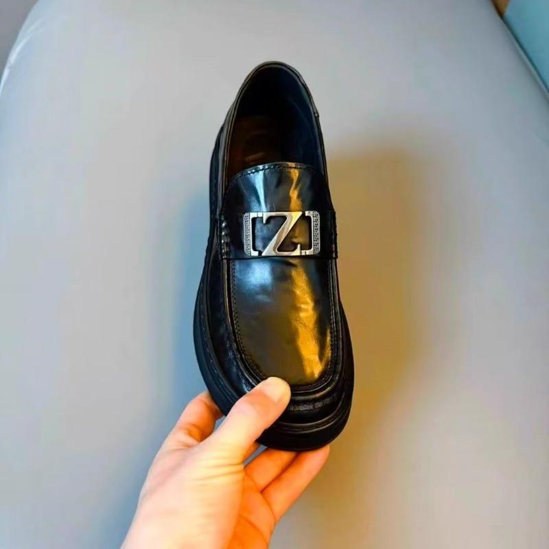 Spring New Men's Leather Doudou Shoes Versatile Set Feet One Pedal Platform Casual Leather Shoes Men